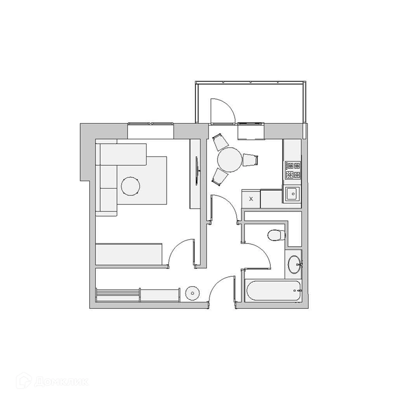 1-комнатная квартира 39.7 м² Высокий Берег