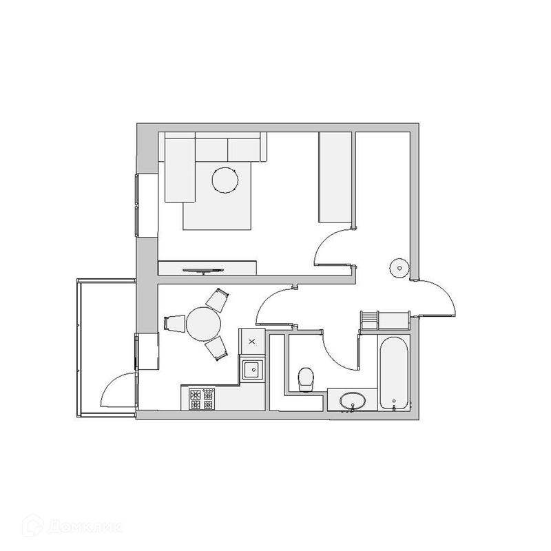 1-комнатная квартира 40.3 м² Высокий Берег