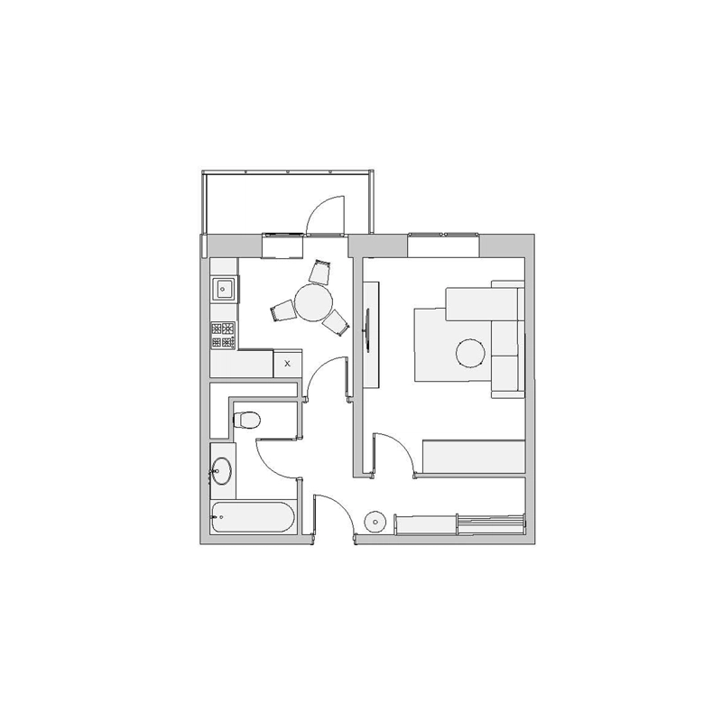 1-комнатная квартира 39.9 м² Высокий Берег