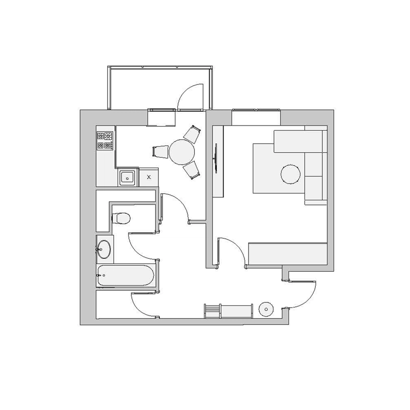 1-комнатная квартира 41 м² Высокий Берег