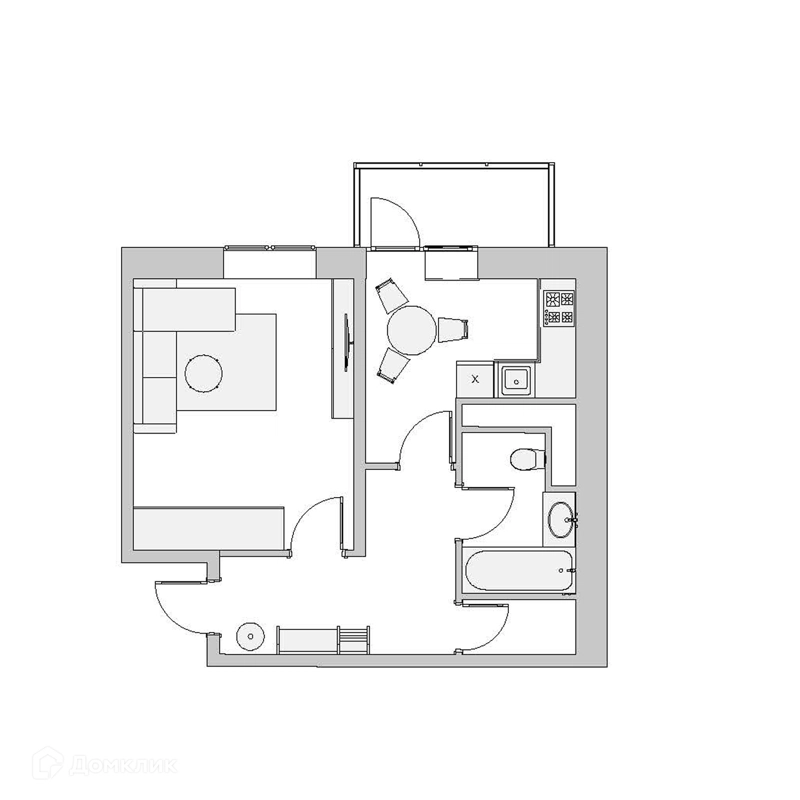 1-комнатная квартира 40.4 м² Высокий Берег
