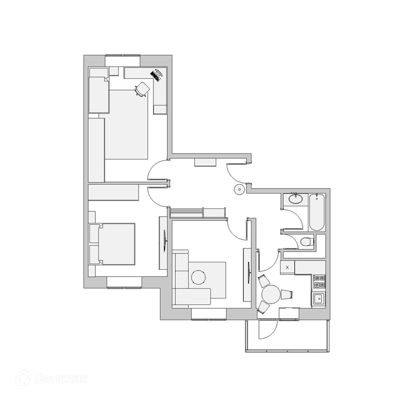 3-комнатная квартира 79.9 м² Высокий Берег