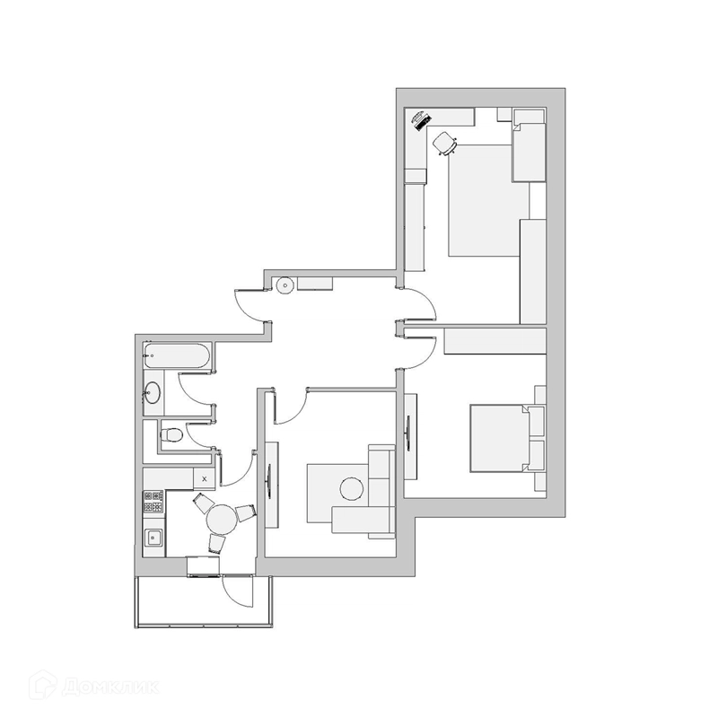 3-комнатная квартира 83 м² Высокий Берег