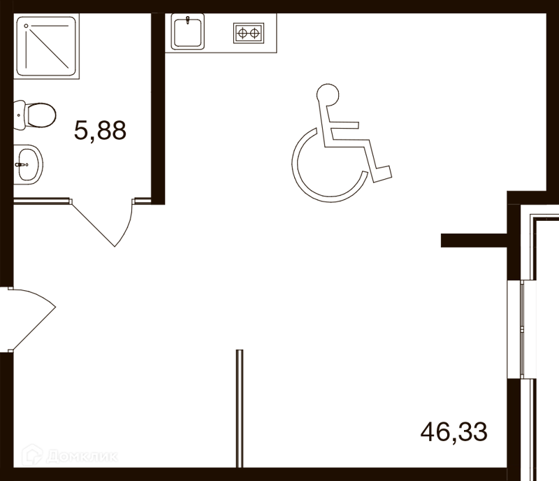 1-комнатные апартаменты 52 м² M1 Сколково