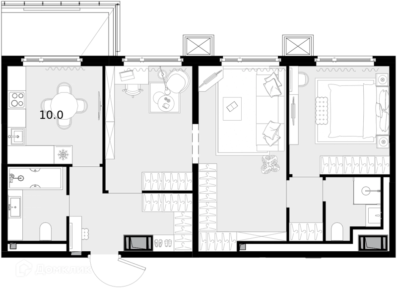 3-комнатная квартира 68.5 м² Дом МАЛЕВИЧ
