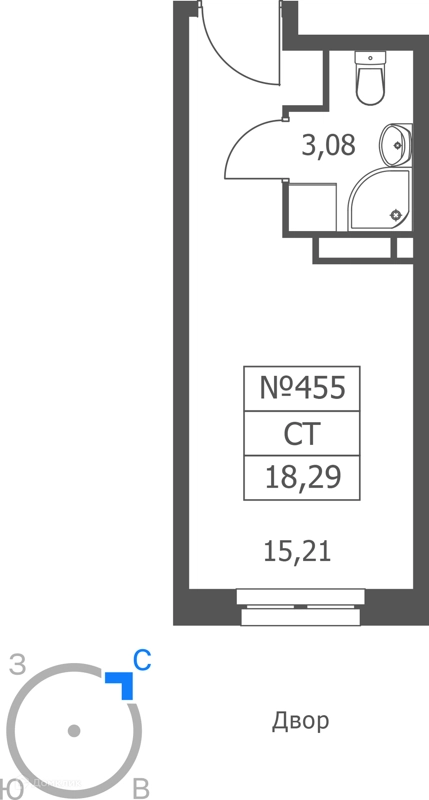 Студия 18 м² Волковская 67