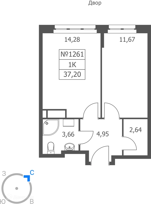 1-комнатные апартаменты 37 м² Волковская 67