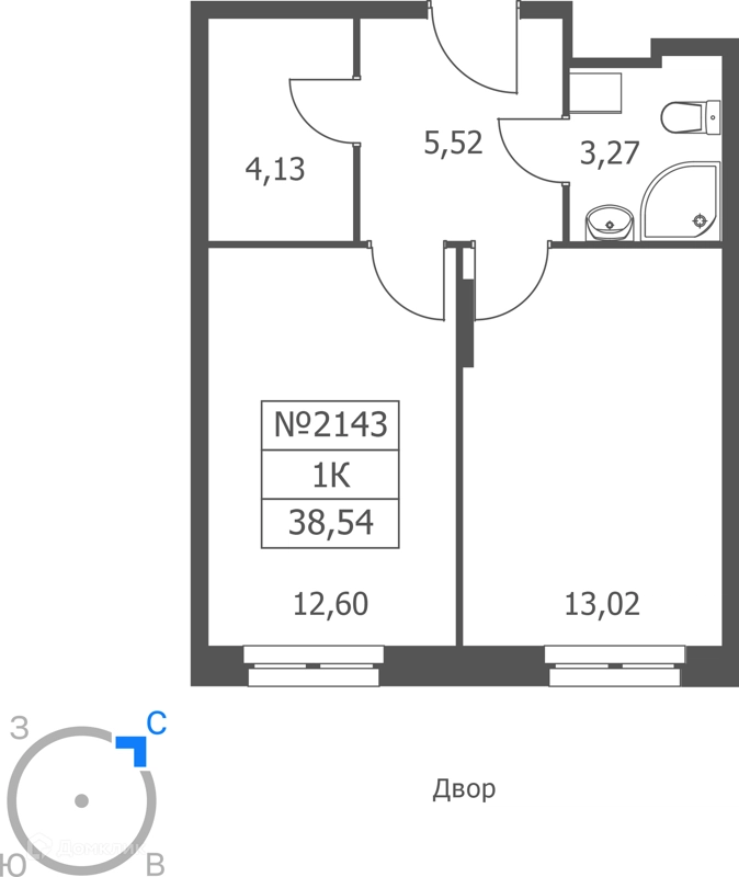 1-комнатные апартаменты 39 м² Волковская 67