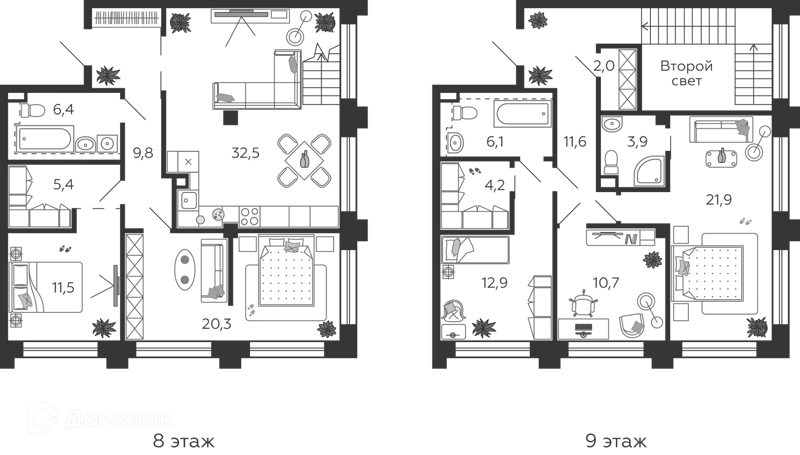 5-комнатная квартира 157.4 м² Шагал