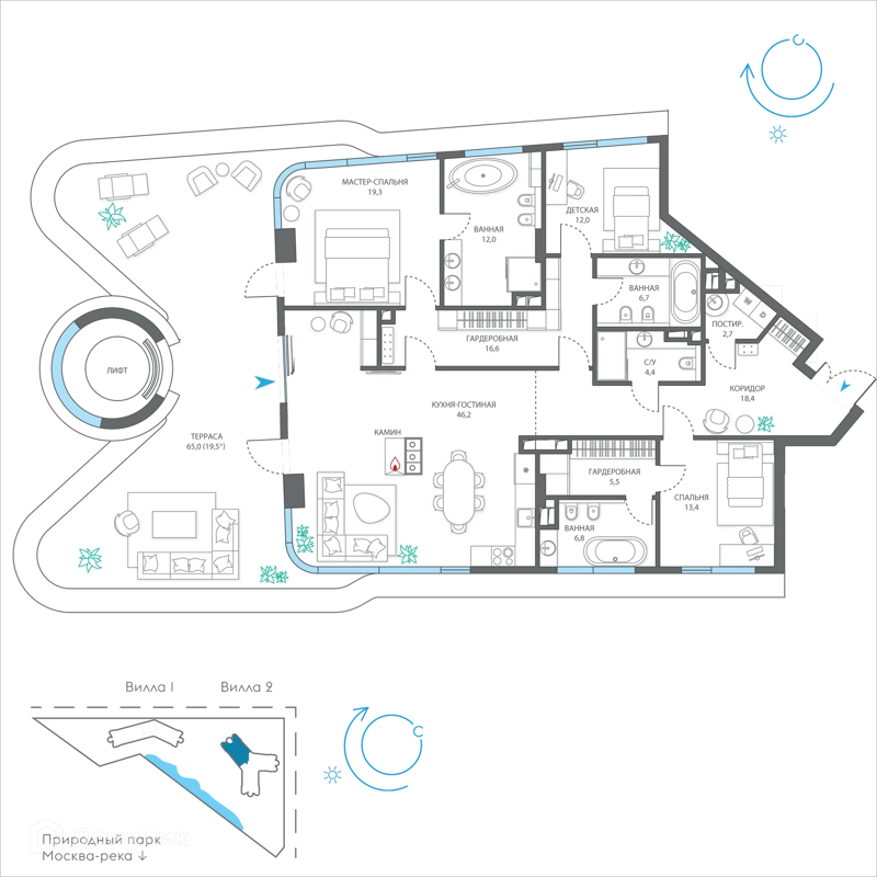 4-комнатная квартира 183.5 м² Остров