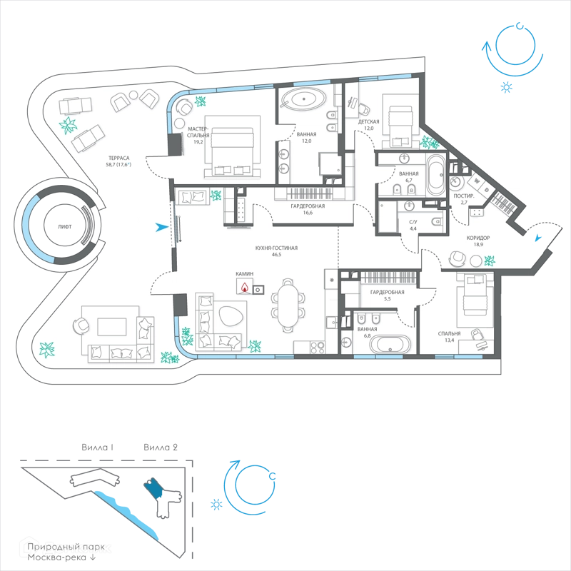 4-комнатная квартира 182.3 м² Остров