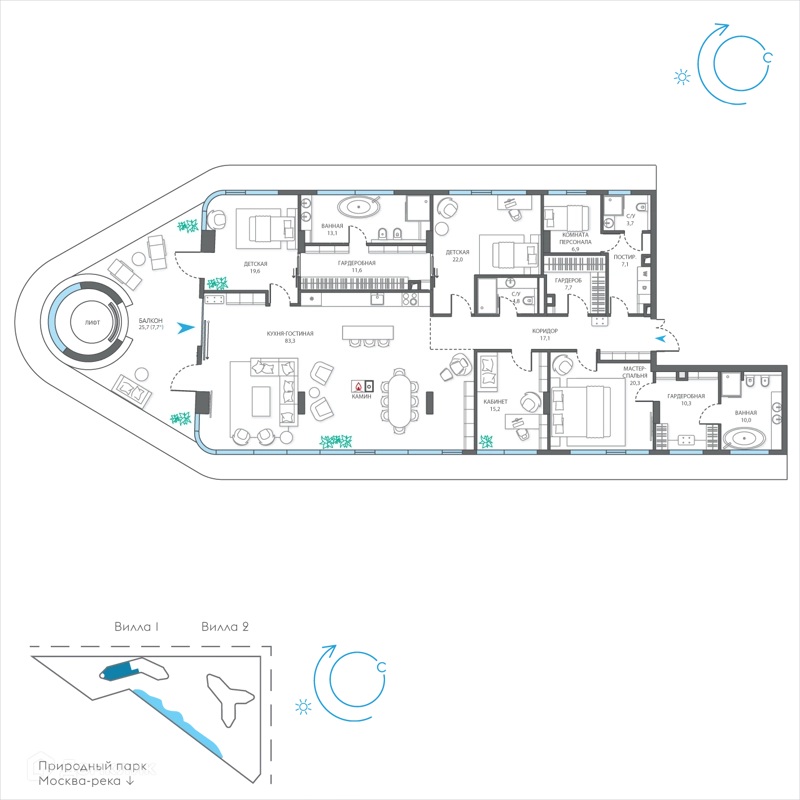 6-комнатная квартира 260.4 м² Остров