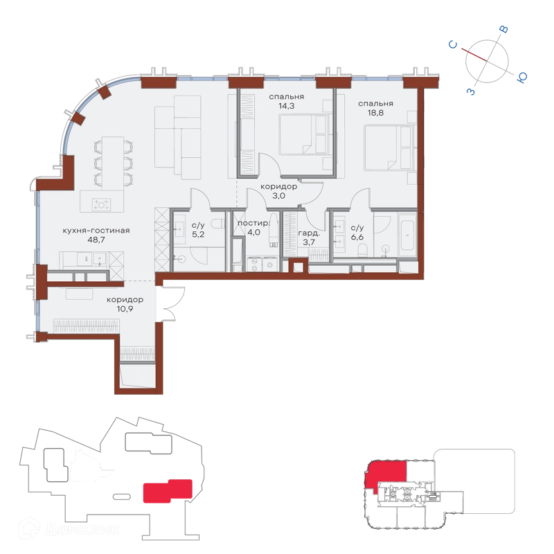 2-комнатная квартира 115.2 м² Татарская 35