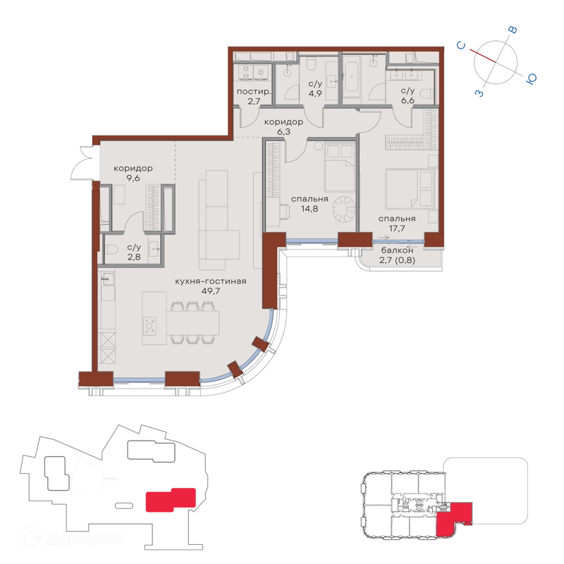 2-комнатная квартира 115.9 м² Татарская 35