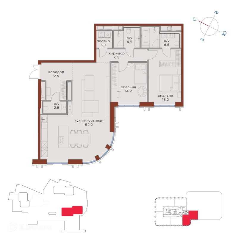 2-комнатная квартира 118.2 м² Татарская 35