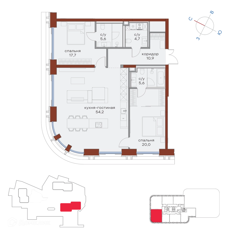 2-комнатная квартира 118.7 м² Татарская 35