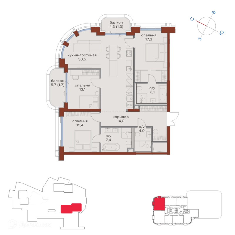 3-комнатная квартира 118.8 м² Татарская 35