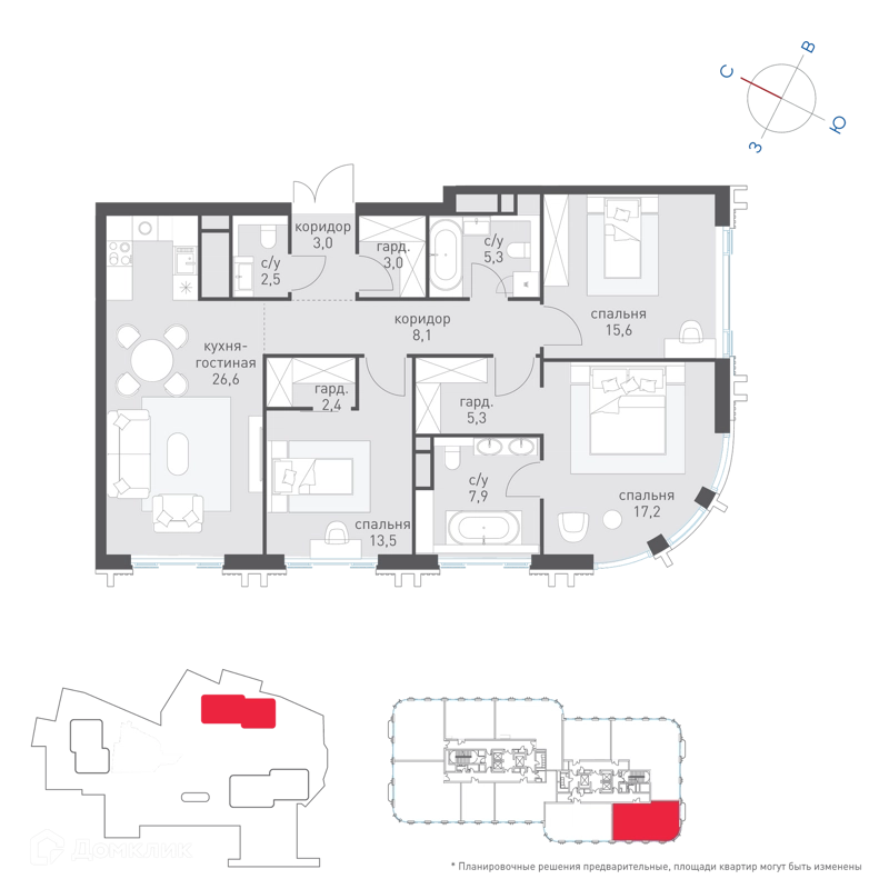 3-комнатная квартира 112.6 м² Татарская 35