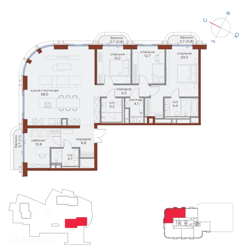 4-комнатная квартира 158 м² Татарская 35