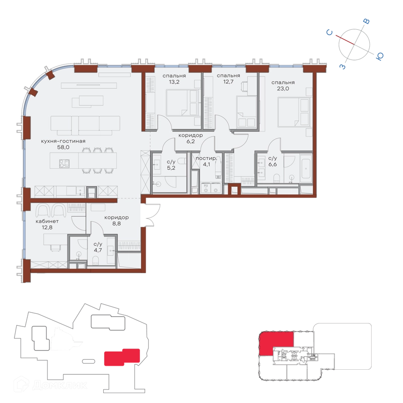 4-комнатная квартира 155.3 м² Татарская 35