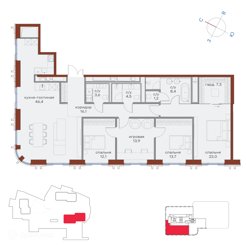 4-комнатная квартира 149.2 м² Татарская 35