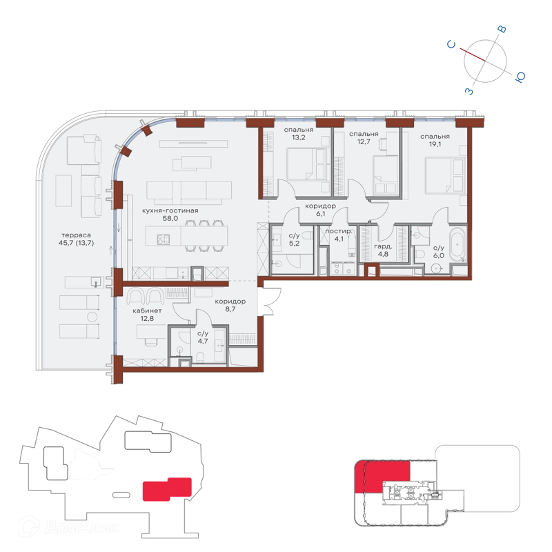 4-комнатная квартира 169.1 м² Татарская 35