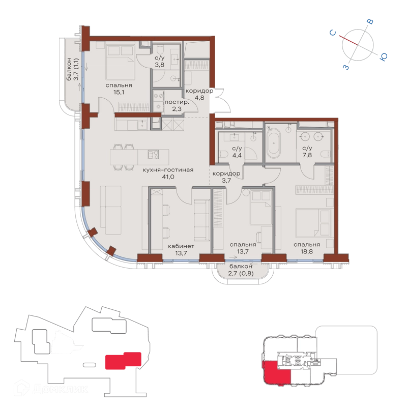 4-комнатная квартира 131 м² Татарская 35