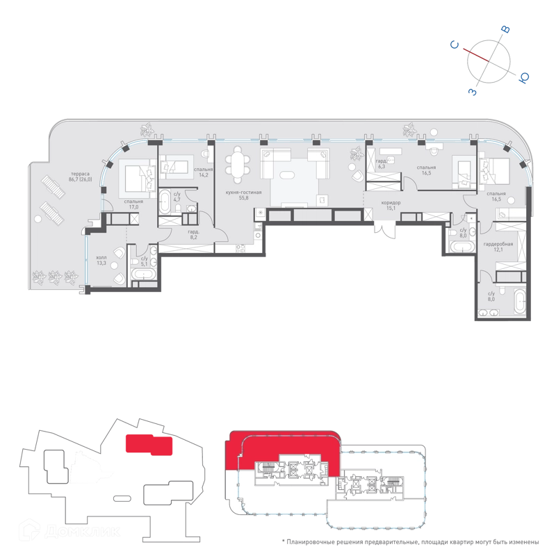 4-комнатная квартира 227.9 м² Татарская 35