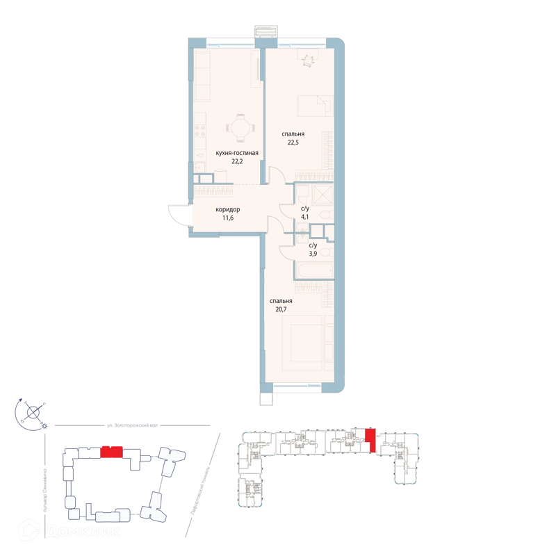 2-комнатная квартира 85 м² Символ