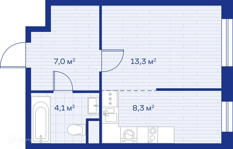 1-комнатная квартира 33 м² Миниполис Аристов Берег