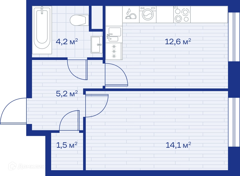 1-комнатная квартира 38 м² Миниполис Аристов Берег