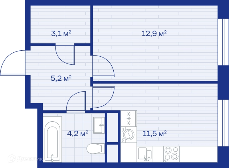 1-комнатная квартира 37 м² Миниполис Аристов Берег