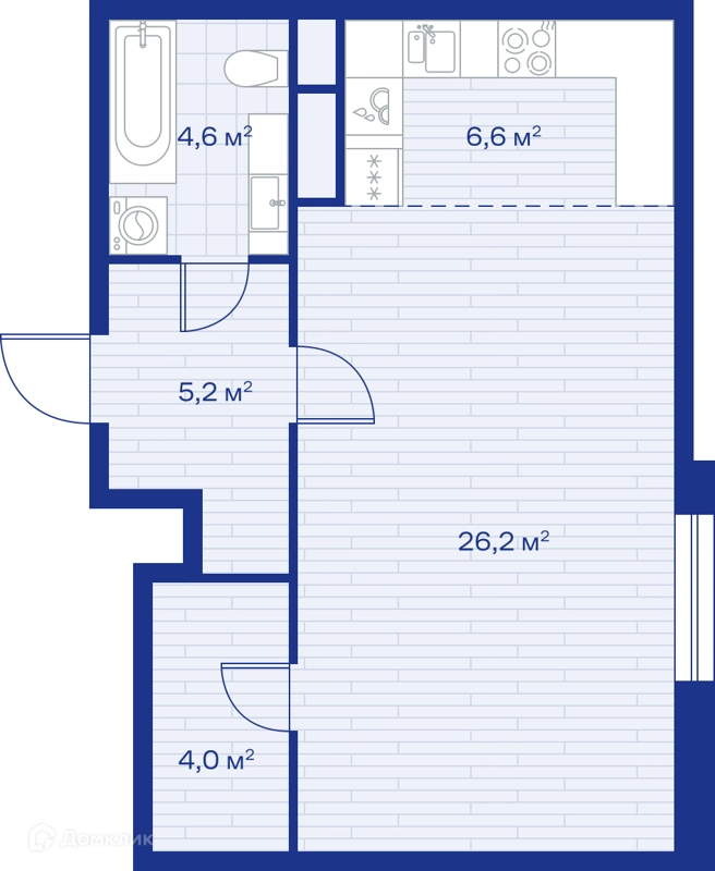 1-комнатная квартира 47 м² Миниполис Аристов Берег
