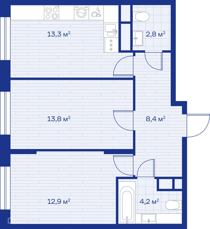 2-комнатная квартира 55 м² Миниполис Аристов Берег