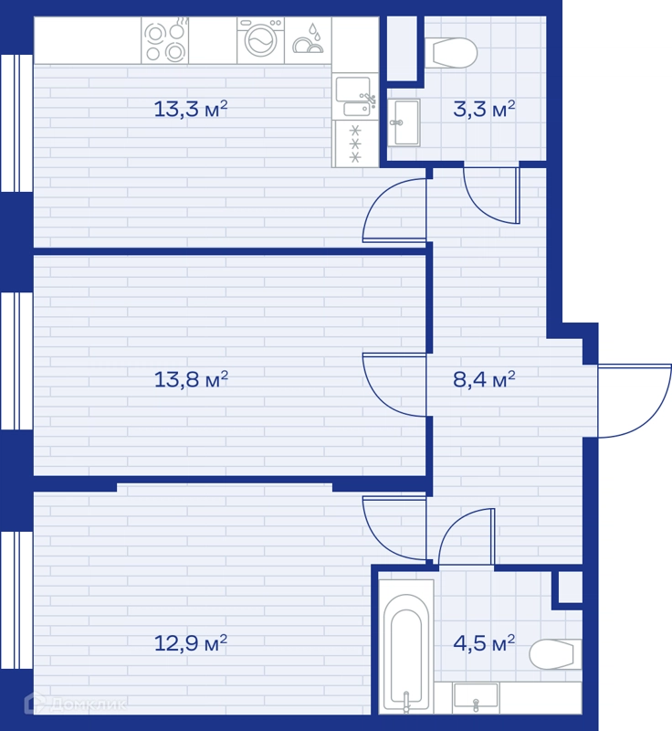 2-комнатная квартира 56 м² Миниполис Аристов Берег