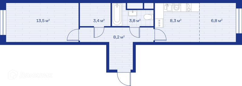 2-комнатная квартира 44 м² Миниполис Аристов Берег