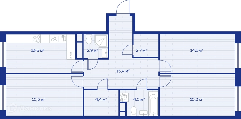 3-комнатная квартира 88 м² Миниполис Аристов Берег
