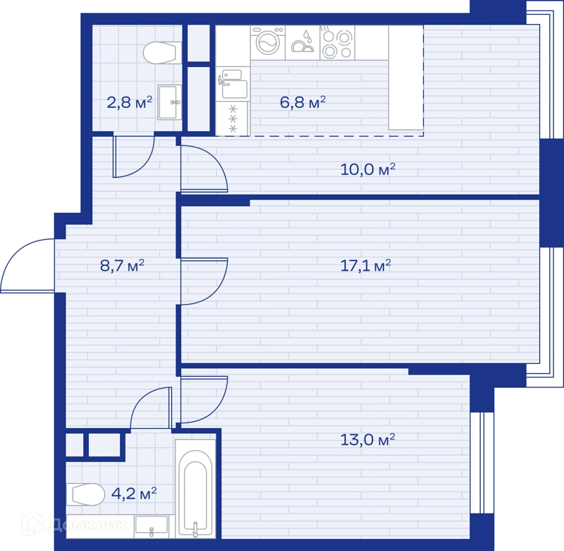 3-комнатная квартира 63 м² Миниполис Аристов Берег