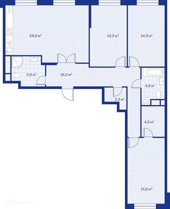 3-комнатная квартира 106 м² Миниполис Аристов Берег