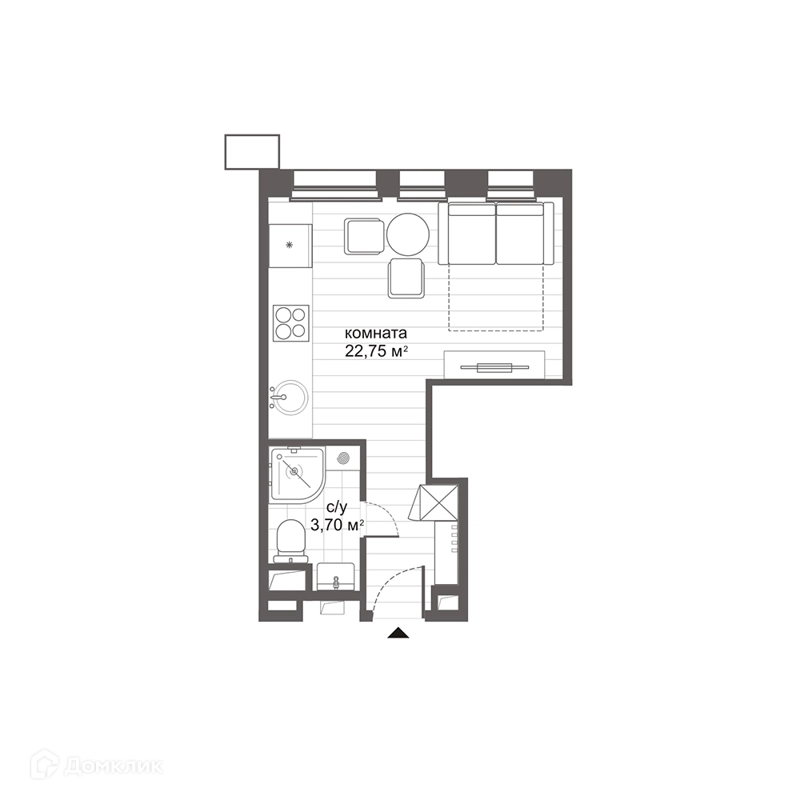 Студия 26.7 м² МФК Ситимикс Новокосино