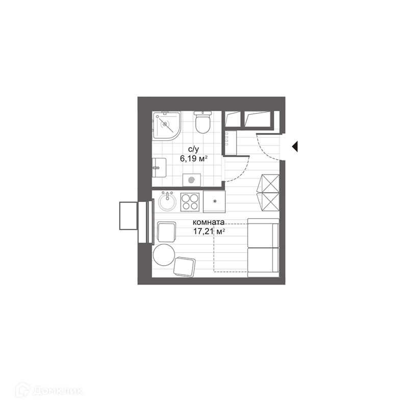 Студия 23.5 м² МФК Ситимикс Новокосино