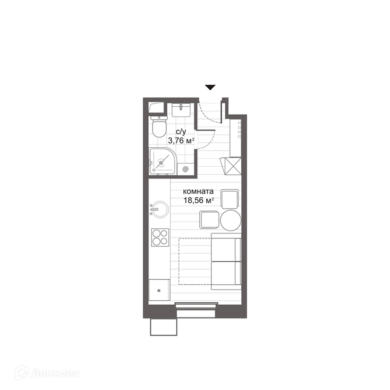 Студия 22.4 м² МФК Ситимикс Новокосино