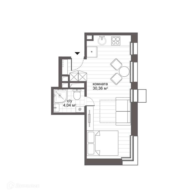 Студия 34.1 м² МФК Ситимикс Новокосино