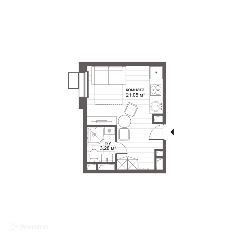 Студия 24.5 м² МФК Ситимикс Новокосино
