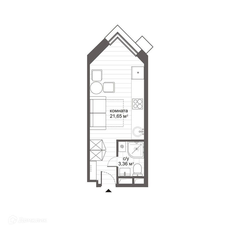 Студия 25.2 м² МФК Ситимикс Новокосино