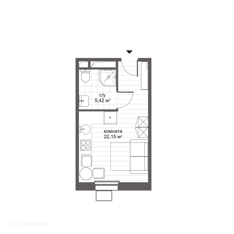 Студия 27.6 м² МФК Ситимикс Новокосино