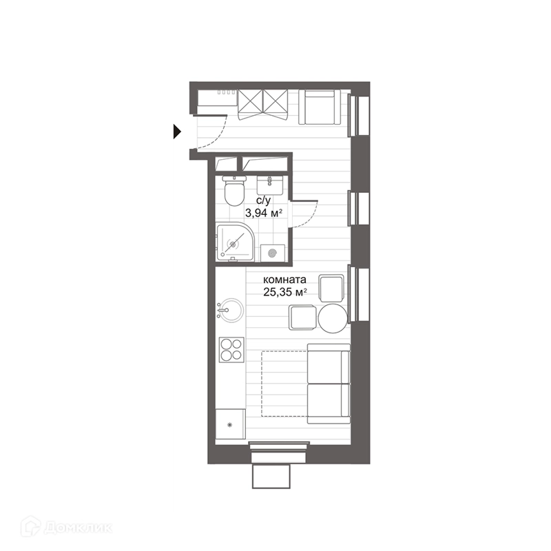 Студия 29.1 м² МФК Ситимикс Новокосино