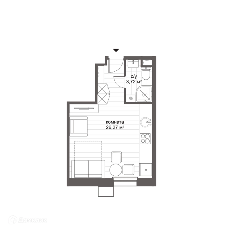 Студия 29.8 м² МФК Ситимикс Новокосино