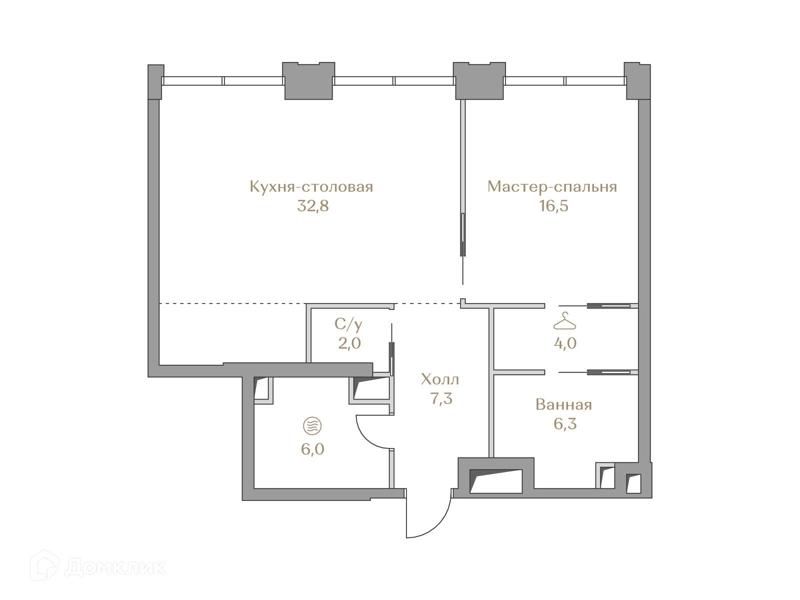 1-комнатная квартира 74.9 м² Коллекция Лужники