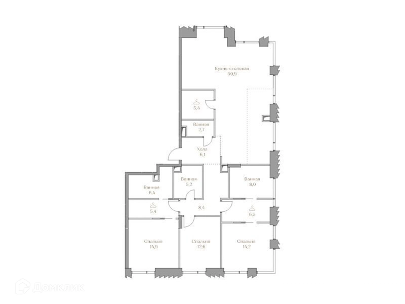 3-комнатная квартира 146.7 м² Коллекция Лужники